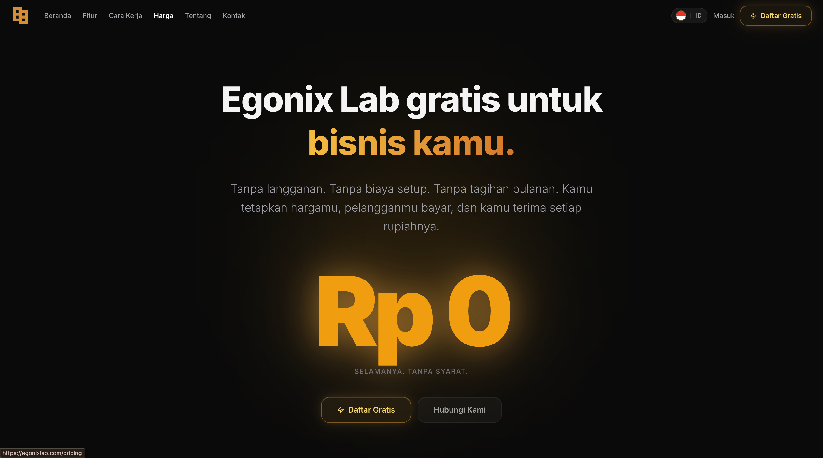 Egonix Lab — platform bisnis gratis tanpa langganan